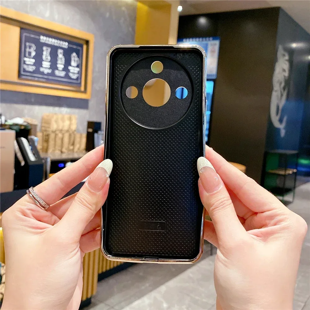 Funda de cuero chapada en oro de lujo, funda de teléfono dura con patrón de línea para Honor Magic 7 Lite 6 Pro 100 200 300 X50 GT PRO X60 PRO X60i