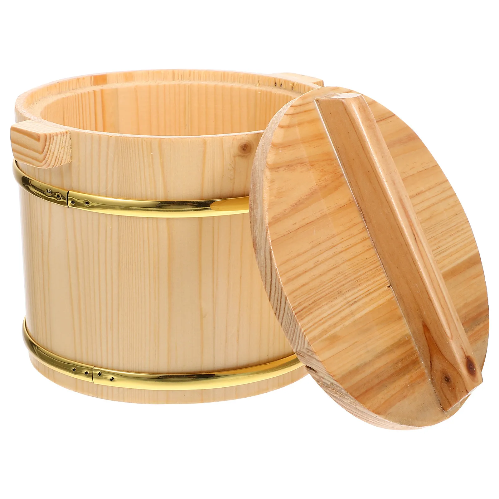 1 Juego de Cubos de Madera para Mezclar Arroz, Contenedor Resistente para Arroz de Sushi, Soporte Grande Abierto para Servir en Restaurantes, para Sushi y Sashimi