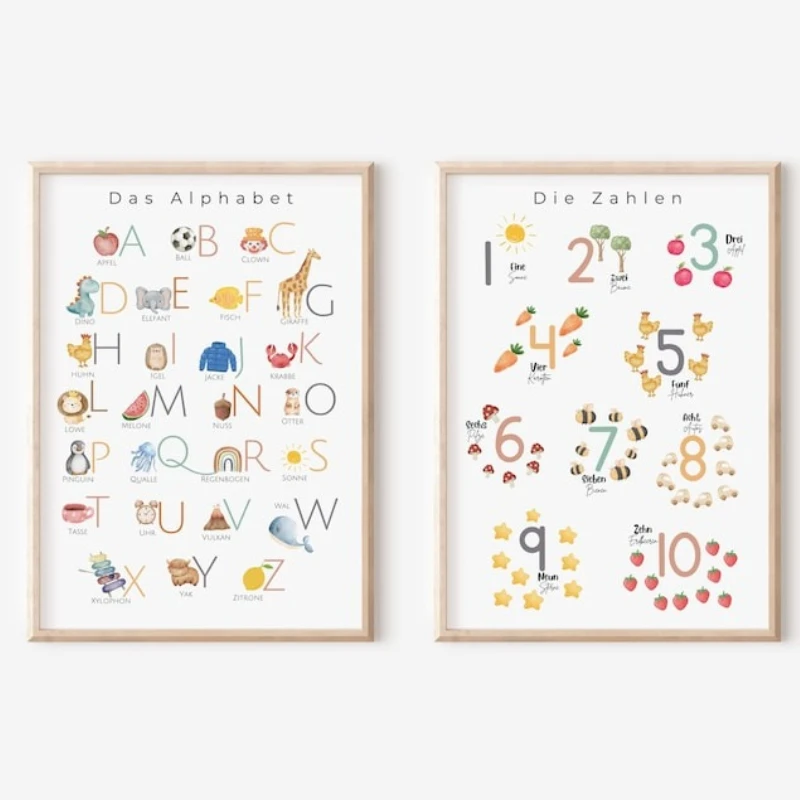 Letter and Number Posters Are Used for Teaching Classrooms 1 To 10. Learning Posters Are Interesting Educational Posters