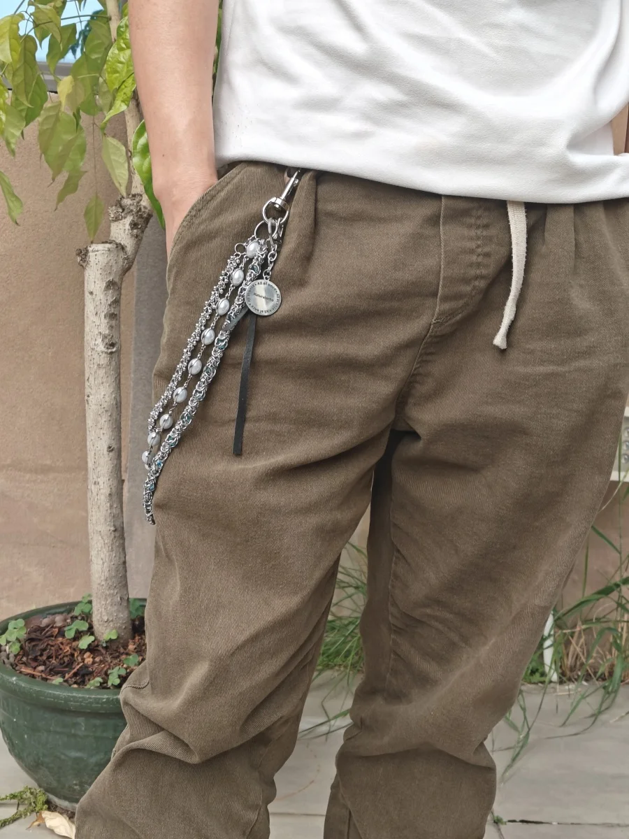 2025 Nieuw Model Onregelmatige Parel Kiel Klem Kralen Retro Broek Keten Mannen En Vrouwen Luxe Y2K Hip Rock Accessoires Punk Sleutelhanger