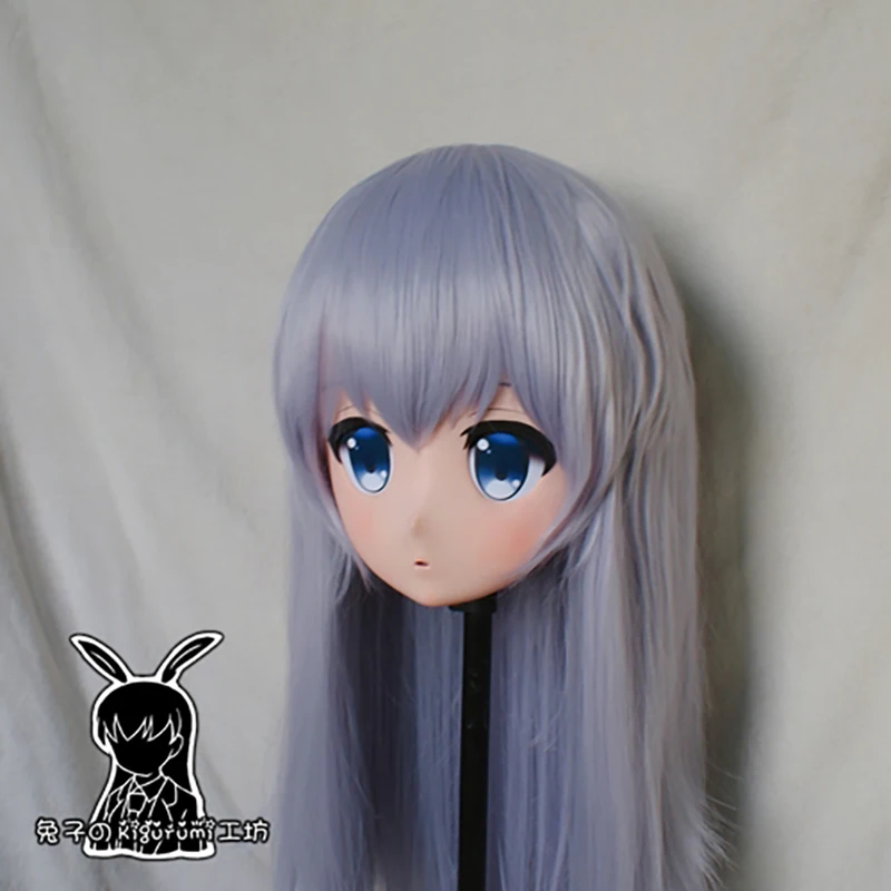 

(RB6506)Quality Handmade Female Resin Cosplay Japanese Role Play Anime Kafuu Chino Kigurumi Crossdress Doll Transgender Mask