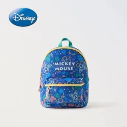 Disney's New 28X23X15cm Colorful Mickey Cartoon Printed Small Schoolbag Kindergarten Boys and Girls Crossbody Bag