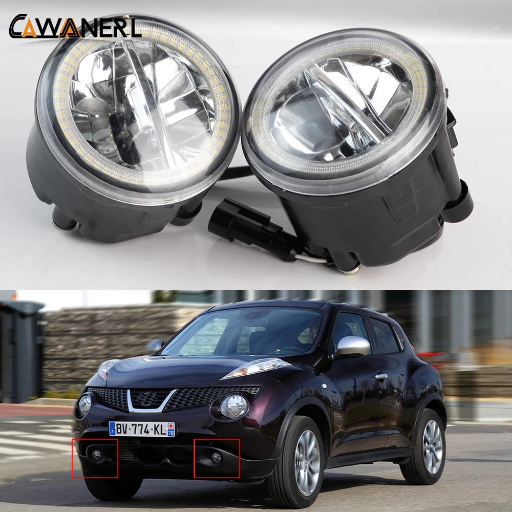 

2 Pieces Car LED Fog Light For Nissan Juke (F15) 2010 2011 2012 2013 30W 4000LM Angel Eye DRL Fog Daytime Running Light 12V