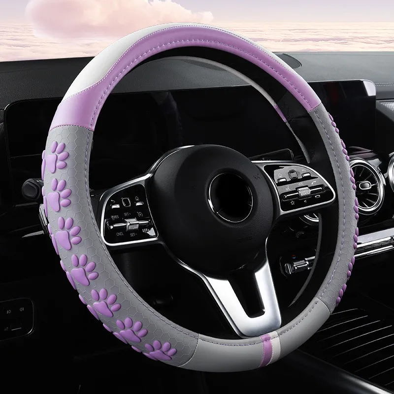 Silicone Car Steering Handle Cover Wear Resistant Anti Slip Tire Tread Four Seasons Universal Steering Wheel Cover