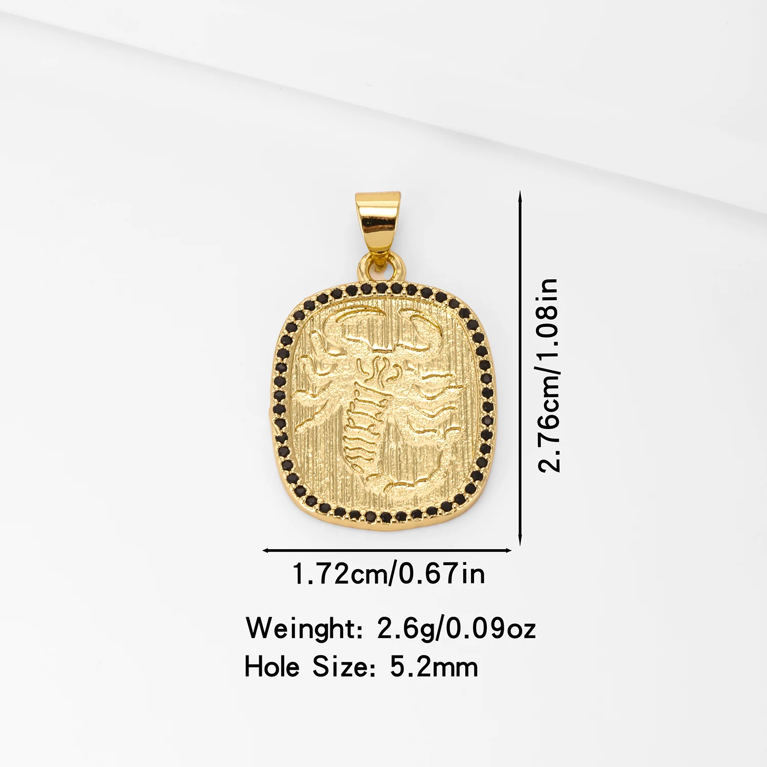 Hollow Out Round/Square Shaped Scorpion Pendant Exquisite White/Black Crystal Copper Zircon Jewerly Accessories Party Gift Women