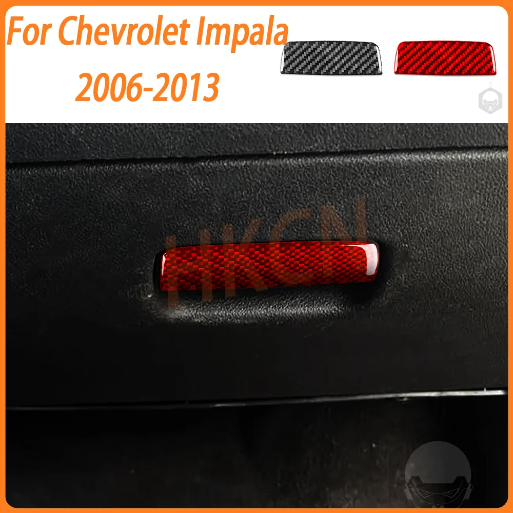 Carbon Fiber Car Co-pilot Glove Storage Box Handle Decor cover Sticker Interior Accessories For Chevrolet Impala 2006-2013