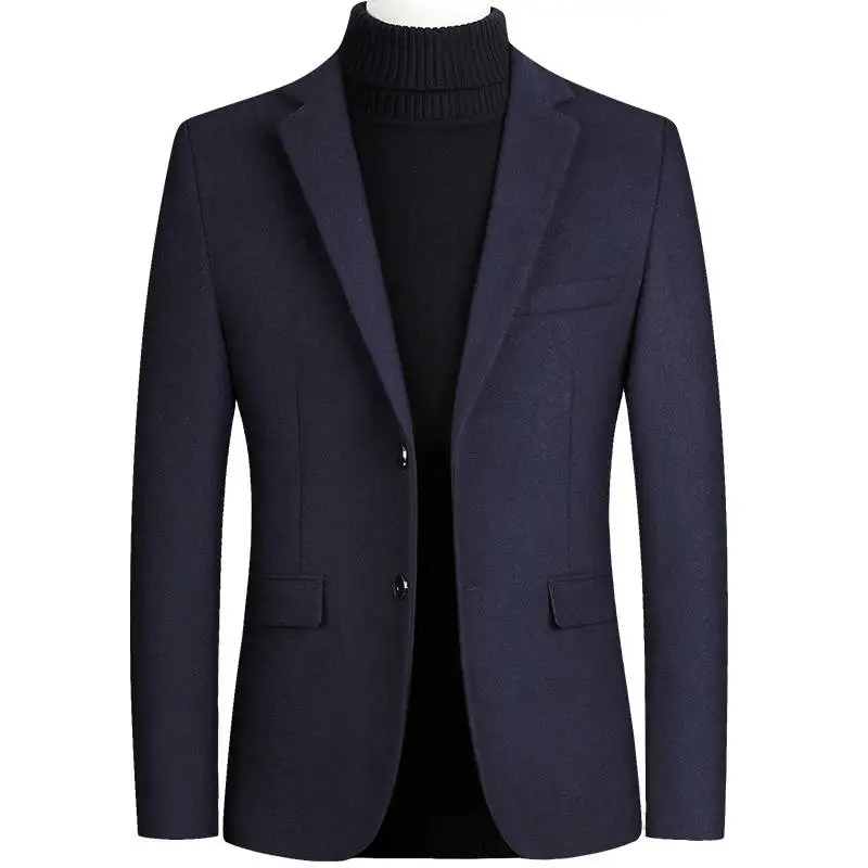 New Blazer Men Jakcet Fashion Men\'s Suits Wool Suit Jackets Slim Woolen Coats Men\'s Business Casual Coat