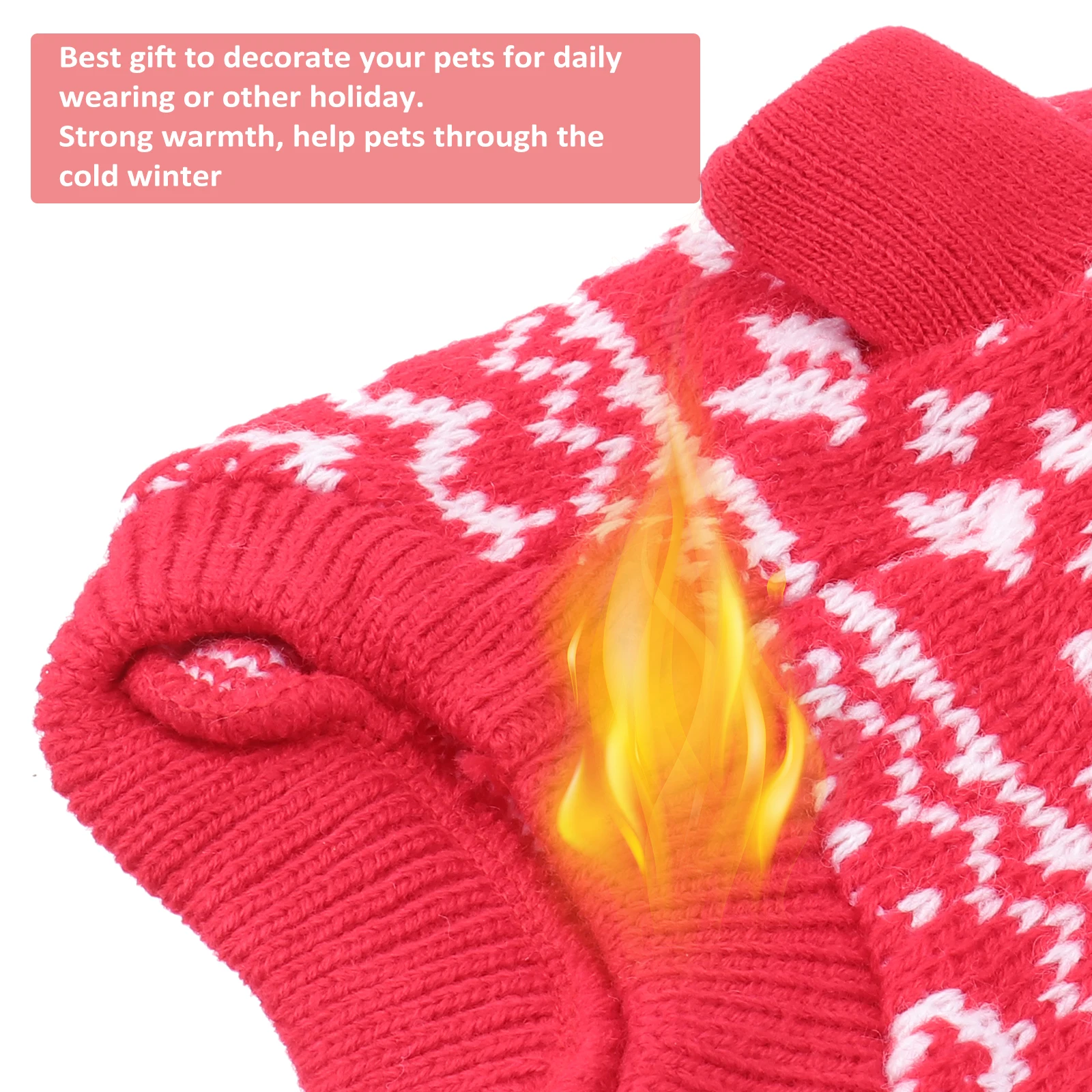 

Christmas Pet Sweater Snowflake Pattern Puppy Clothes Warm Winter Dog Coat for Daily Wear Sleeping Photo Shoots