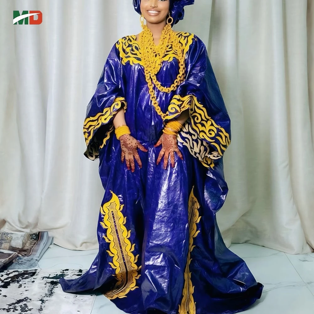 

MD 2026 Plus Size African dresses for woman Kaftan Dress Embroidery Bazin Riche Wedding Party Djellaba Church Gown Turkey Dress