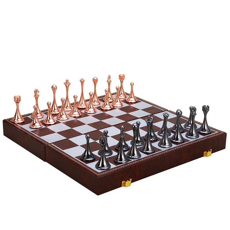 

Magnetic Metal Chess Set Folding Board Puzzle Match Dedicated High-grade Chess