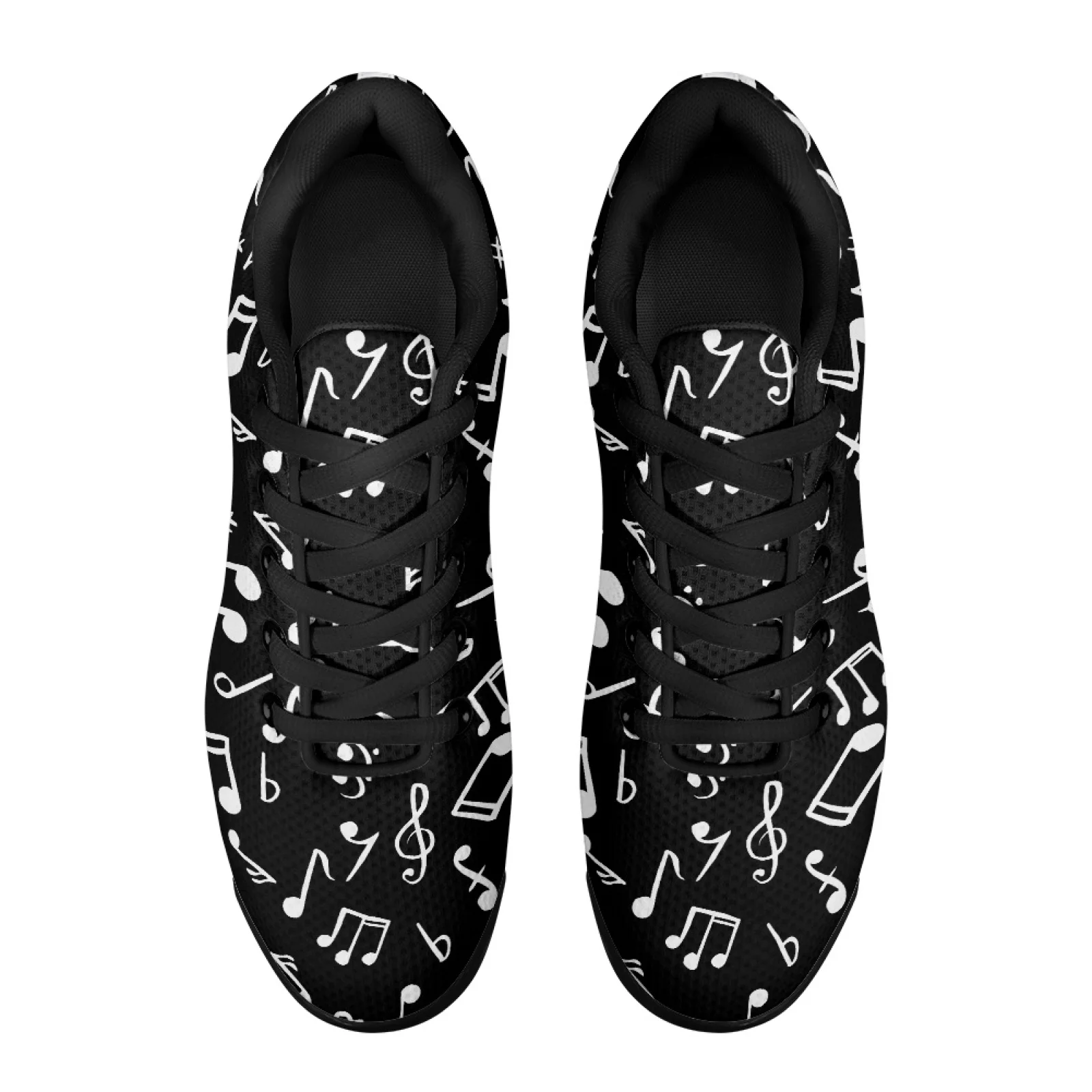 PENSTROLL Musical Note Design Lace Up Workout Casual Sport Shoes for Walking Mesh Lace-up Sneakers Air Cushion Sneakers
