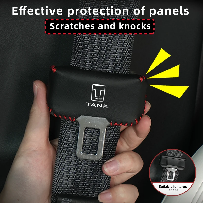 2pcs Car Interior Seat Belt Buckle Clip Cover Protector For Great Wall GWM Tank 300 City 300 Border 400 500 PHEV 700 800