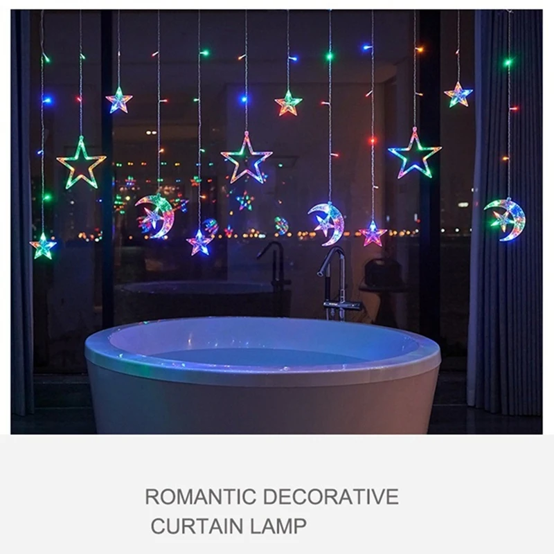 Christmas Moon Star Window Fairy String Lights USB&Battery Powered String Light For Indoor Window Kid&Bedroom