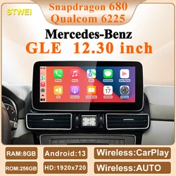 New 12.3inch Android13 Wireless CarPlay AUTO For Mercedes Benz GLE AMG C63 NTG Car Video Players GPS Multimedia Screen Dashboard