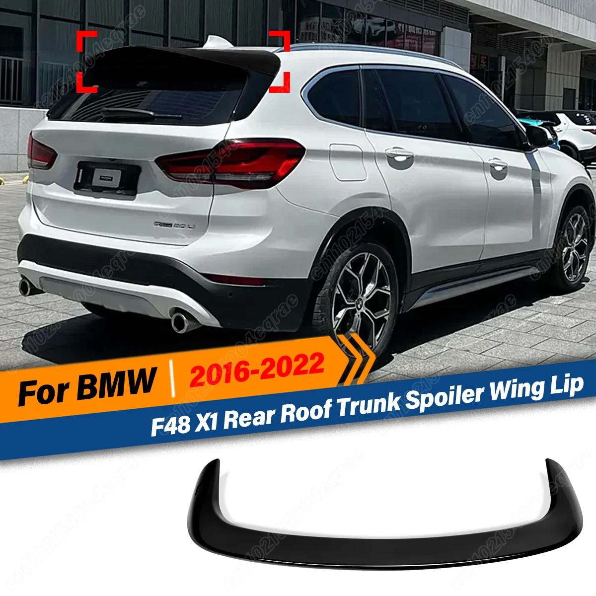 

For BMW F48 X1 2016 2017 2018 2019 2020 2021 2022 Rear Roof Trunk Spoiler Wing Lip Rear Spoiler Diffuser Fixed Wing BodyKit