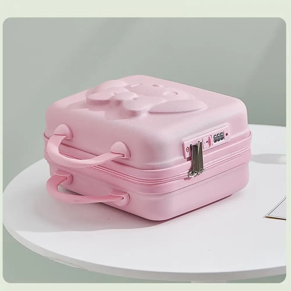 Sanrioed My Melody Suitcase 14 Inch Cosmetic Case Anime Kawaii 3D High Capacity Portable Password Carry Boarding Suitcase Travel