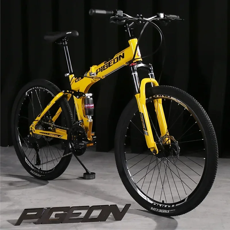 Mountain Bike Men's Folding bicycle 26 inch double shock absorption bicycle Teenagers Middle school students Female road adults