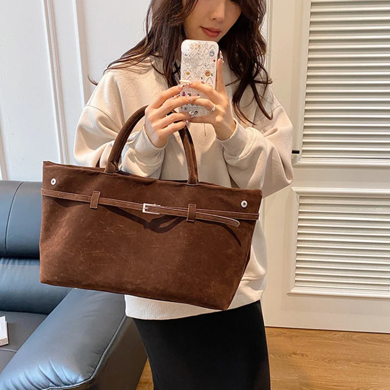 

Shoulder Bag New Fashion European And American Style High-end Texture Fine Workmanship Multifunctional Suede Casual Bag