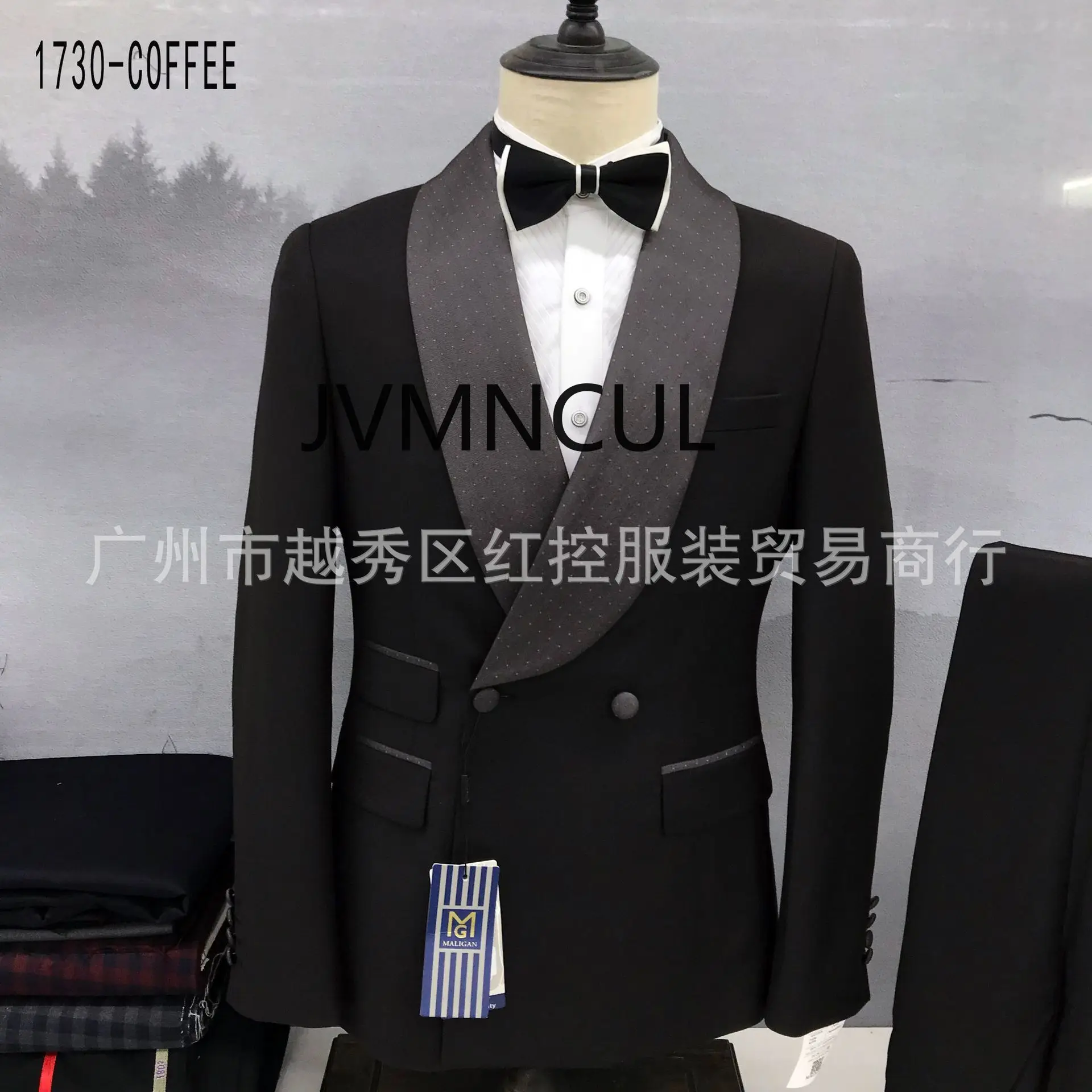 Amazon cross - border new style men's blazer two - piece suit set, all - new groom suit and best man suit.