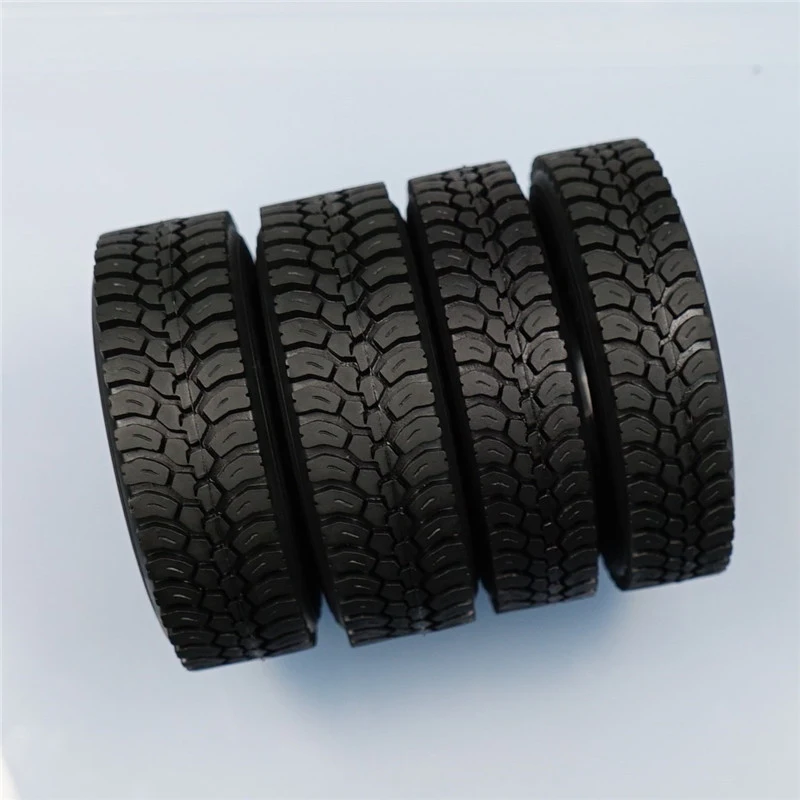 2 Rubber Gravel Tires for 1/14 Tamiya RC Truck Car Scania 770S BENZ 3363 VOLVO FH16 MAN Diy Parts Toys