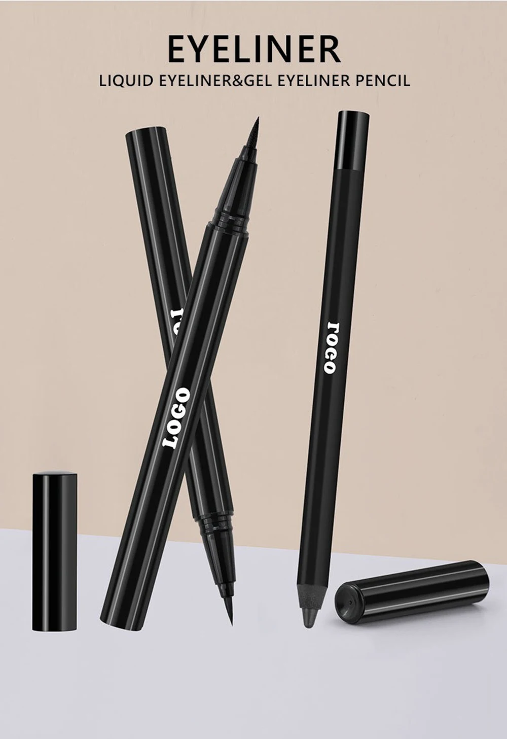 Eyeliner liquide marque privée longue durée imperméable résistant à la sueur naturel séchage rapide Logo personnalisé maquillage en vrac sans cruauté
