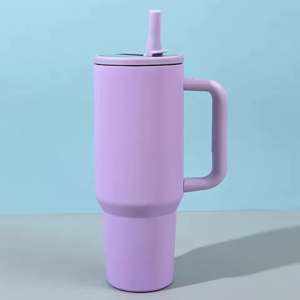 40 أوقية معزول بهلوان مع مقبض القش جدار مزدوج فراغ مانعة للتسرب الحرارية مثلج السفر القدح مشروب ساخن فنجان القهوة مع غطاء