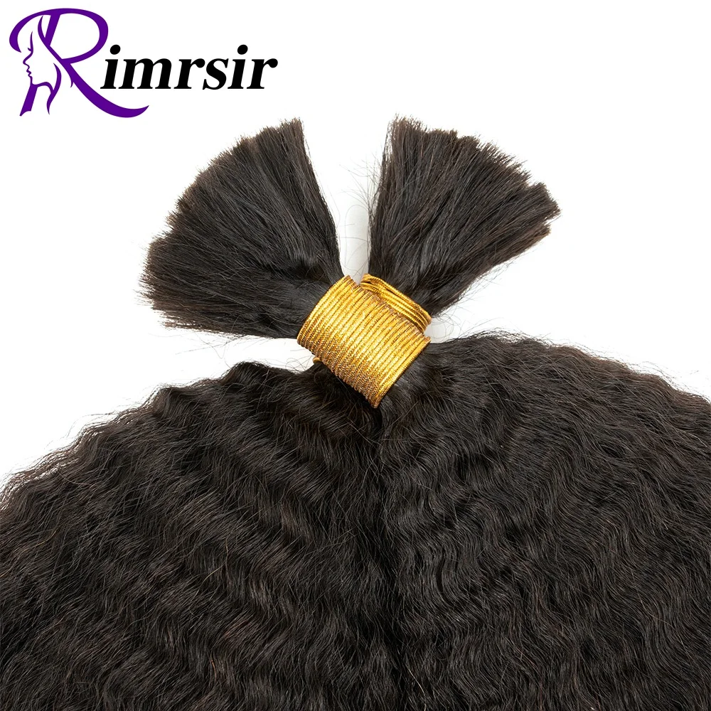 Kinky Straight Hair Bulk Extensions Black Women Natural Human Hair Bundles No Weft Raw Salon Human Hair Extensions 50g/Piece