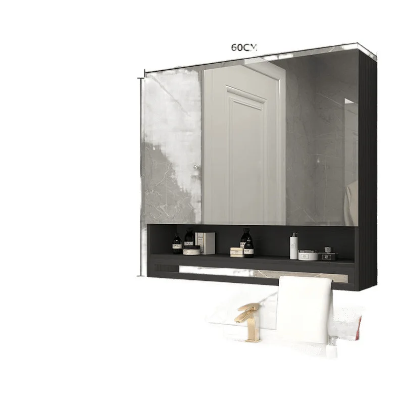 Solid wood bathroom, smart mirror cabinet, separate wall-mounted toilet, storage, defogging mirror, lamp rack, vanity mirror