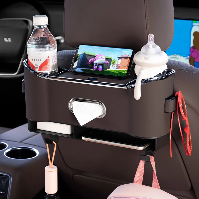 Suitable for Car Seat Back Rack Storage Box Tissue Box Mercedes-Benz BMW Universal Storage Box Water Cup Holder Multi-function