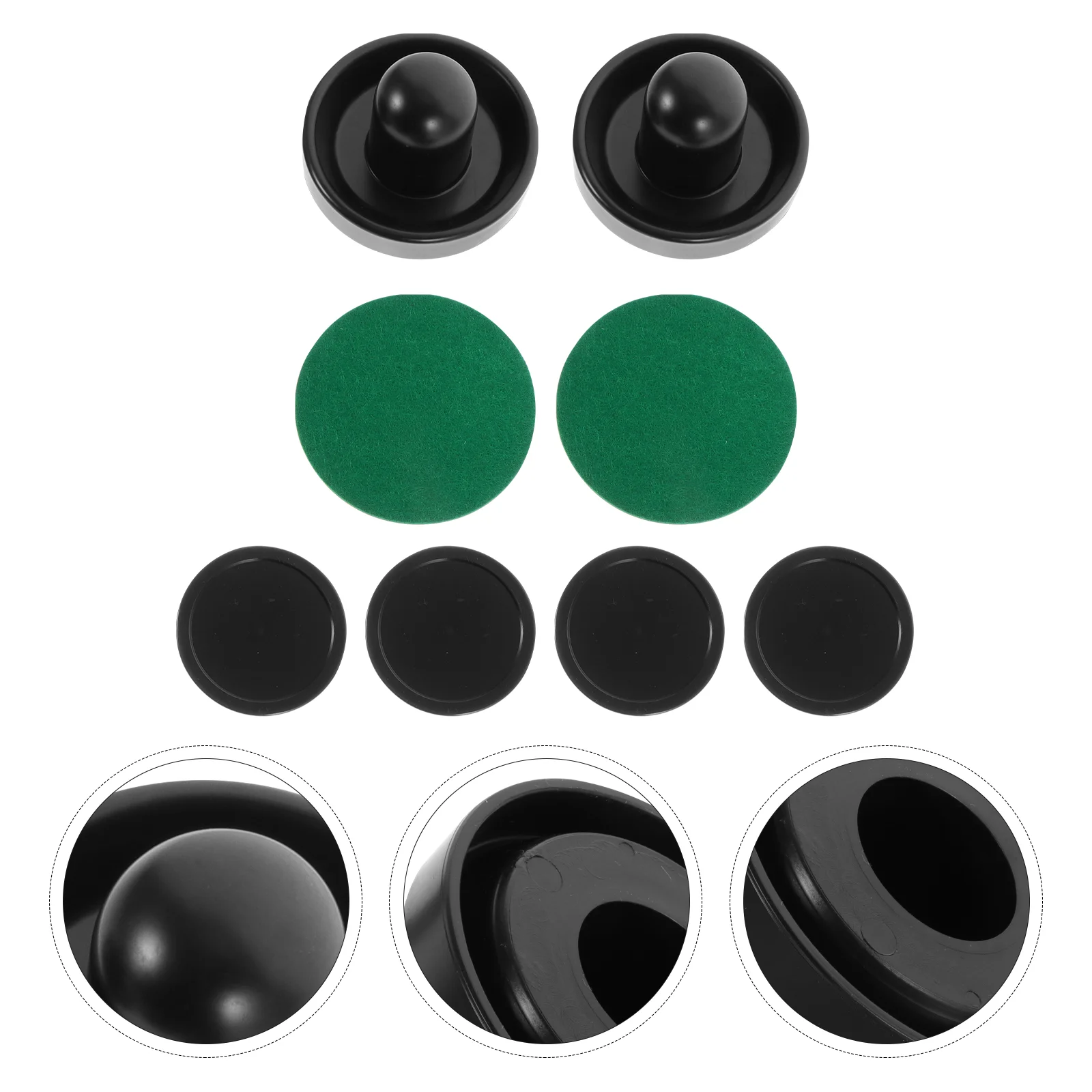 

Air Hockey Paddle Replacement Pusher Ball Header Puck Accessory Pushers Black Plastic