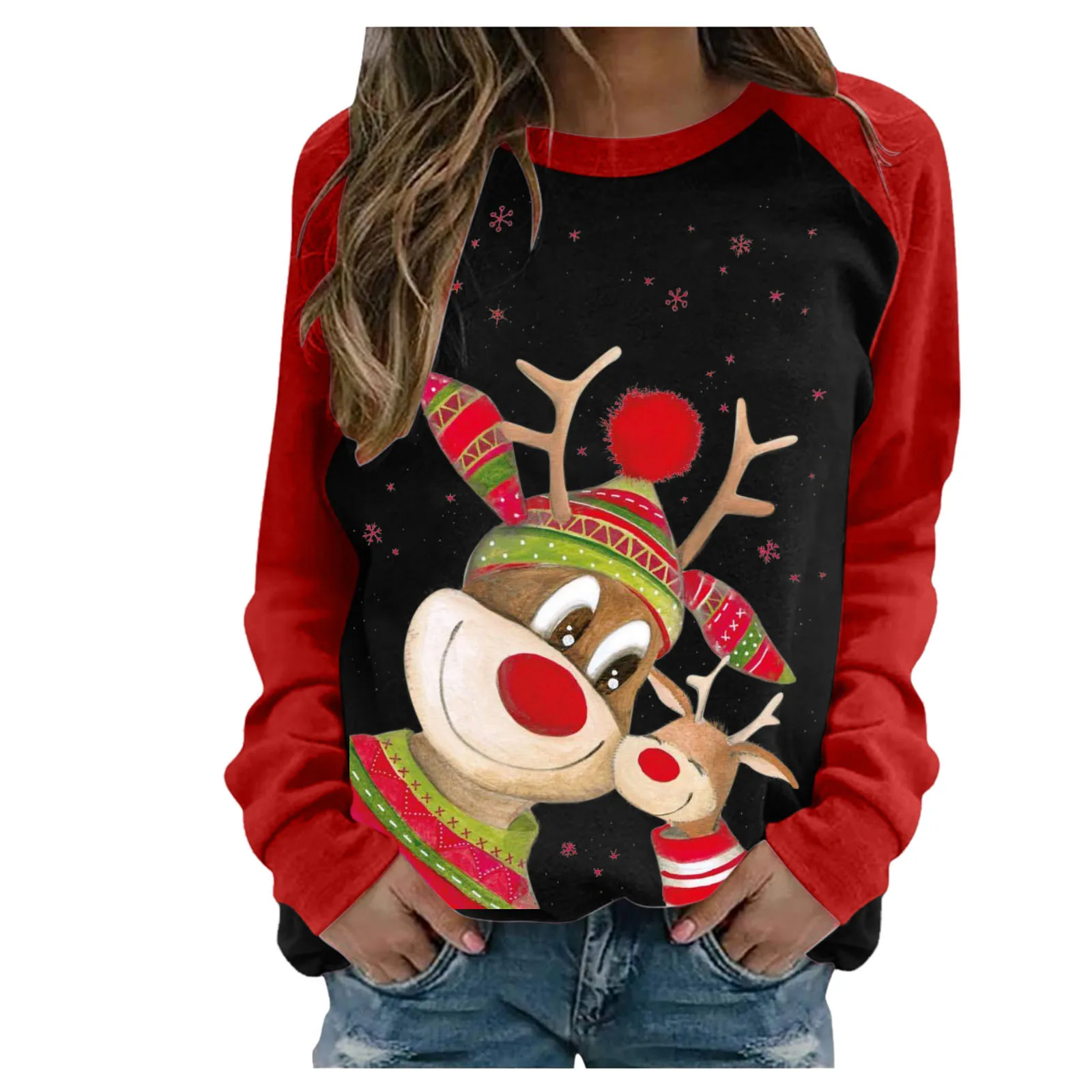 Christmas Cartoons Women Sweater Winter Long Sleeve Women's s Homesuit Woman s Fashion  Pull Femme