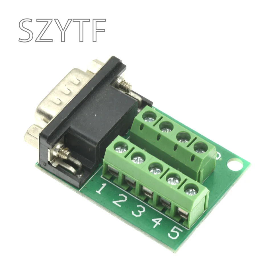 D-Sub 9pin Solderless Connectors DB9 RS232 Serial to Terminal Female Male Adapter Connector Breakout Board