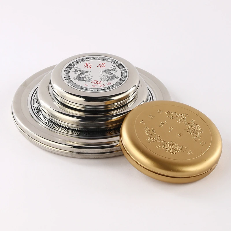 Alloy Compass, Round Compass with Cover, White Copper Compass