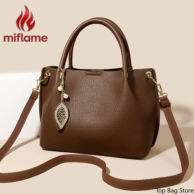 Timeless Minimalist Shoulder Bag for Women Genuine Leather Full Grain Leather Everyday Adjustable Convertible Crossbody Strap