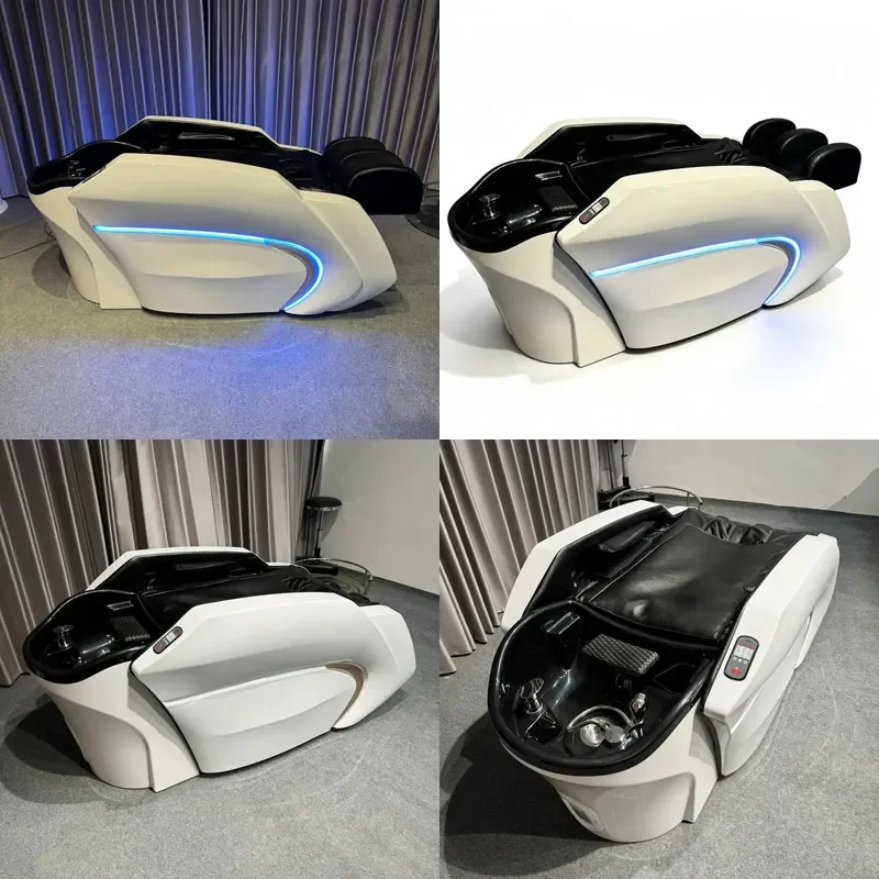 Electric Shampoo Bed with Massage Automatic Water Circulation Fumigation Head Treatment Chair for Hair Salon Barber Shop