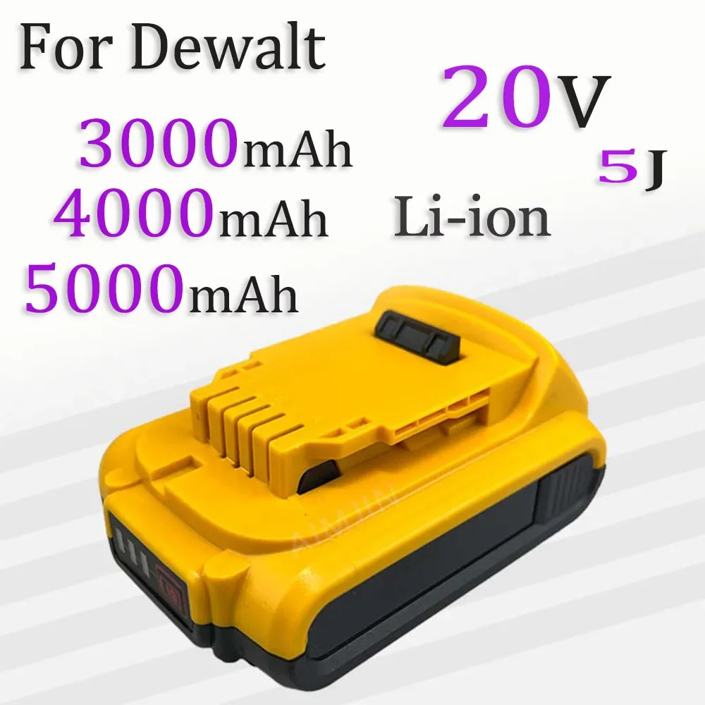 

For Dewalt 20V 5J 3000/4000/5000mAh Li-ion Battery, Compatible DCB205 DCD74 DCB201 DCG412 DCD740 DCB203 Electric Tool