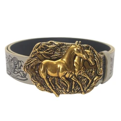 Waist Belt Engraved Buckle for Cowboy Cowgirl with Horse Vintage Belt Hot Girl WaistChain Vintage Sexy Embossed Belt
