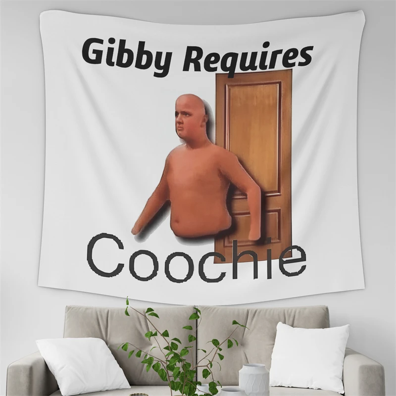 Gaslight Gatekeep Girlboss Gibby Requires Coochie Tapestry Wall Hanging Art for Bedroom Living Room Decor College Dorm Party