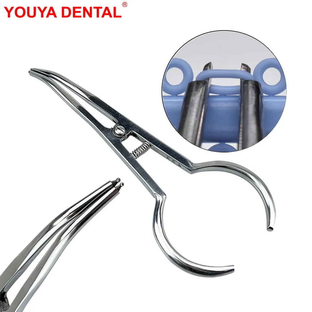 Dental Orthodontic Separator Ties Placing Pliers Elastic Ligature Ties Pliers Forceps For Circle Rubber Ring Dentist Intrusments