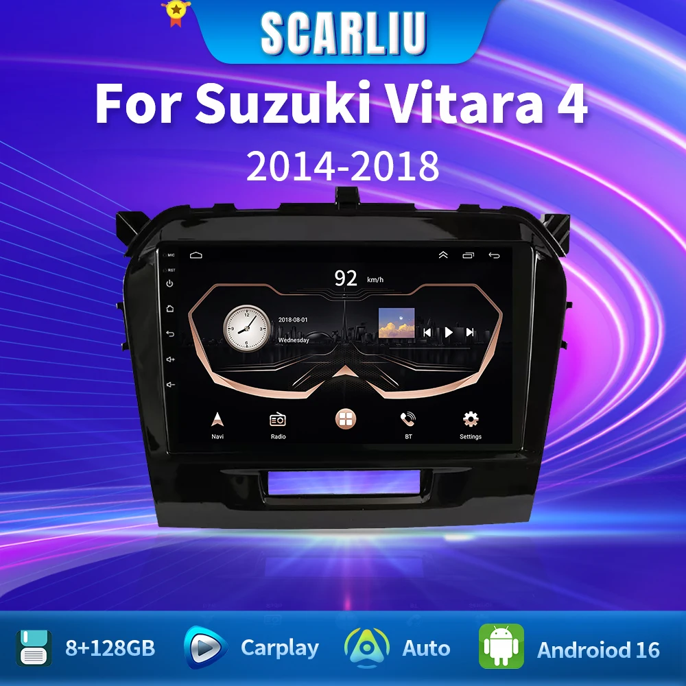 

For Suzuki Vitara 2014 - 2018 Car Android 16 Auto Radio Stereo Head Unit Multimedia Player GPS Navigation No 2din DVD 5G Wifi