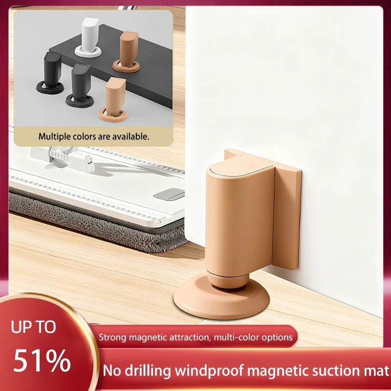 

Windproof Door Holder Heavy Duty Magnetic Catch Silent Anti Collision Buffer No Screws Needed Universal For All Interior Doors