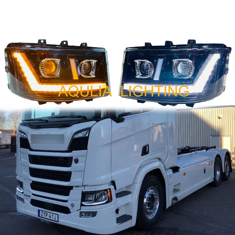 1PCS 24V New Design Full LED Head Lamp Fit For Scania Truck R650 G500 S730 S500 P500 MANUAL 2379889 - 2655840 - 2674382