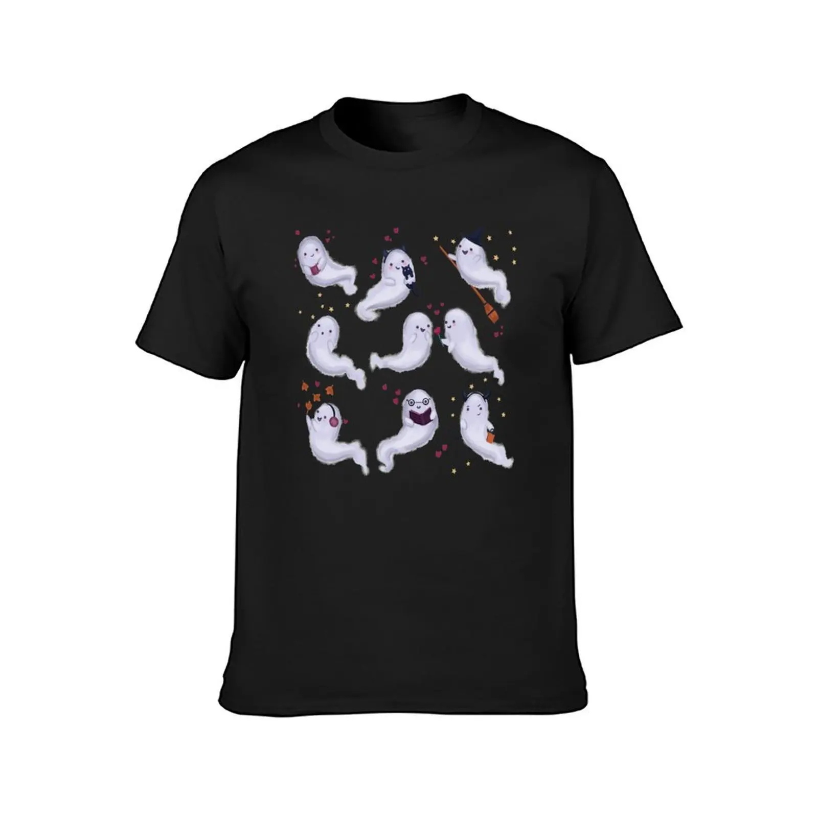 Little Ghosts Participating in Fall Activities | Pink T-Shirt anime clothes new edition plus size tops t shirts for men pack