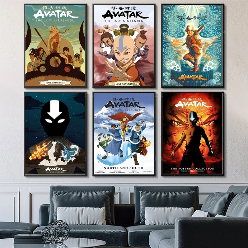 

A-Avatar The Last Airbender Poster Anime Posters Sticky HD Quality Poster Wall Art Painting Study Wall Decor