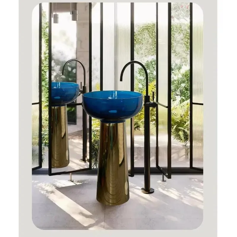 for Commercial luxury freestanding floor-to-ceiling wash basin stainless steel resin rust-proof sink for hotel resort club