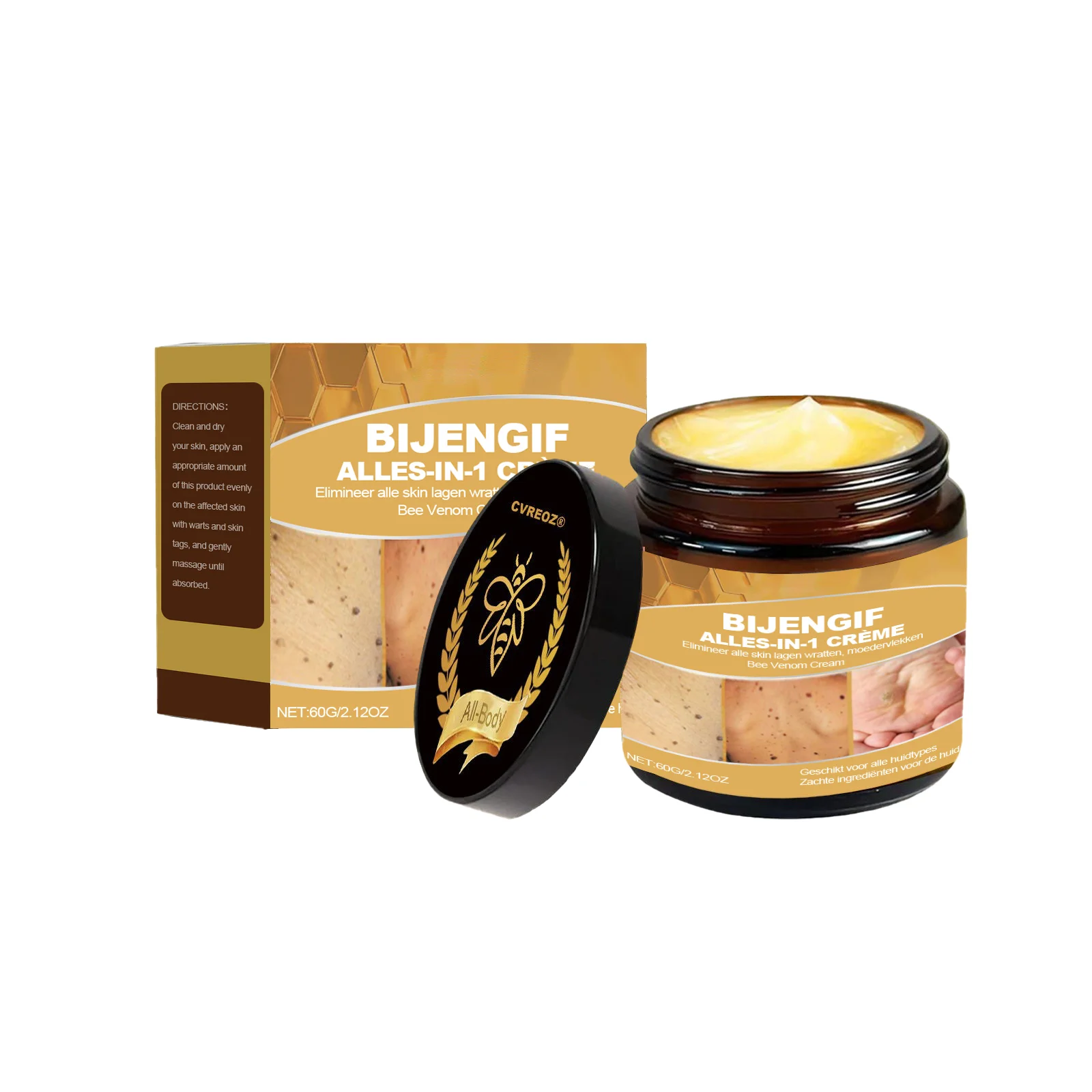 ครีมบำรุงผิวสารสกัดจากพิษผึ้ง ทำความสะอาดผิวอย่างอ่อนโยน ช่วยให้ผิวเนียนนุ่ม ชุ่มชื้น บำรุงผิวกาย