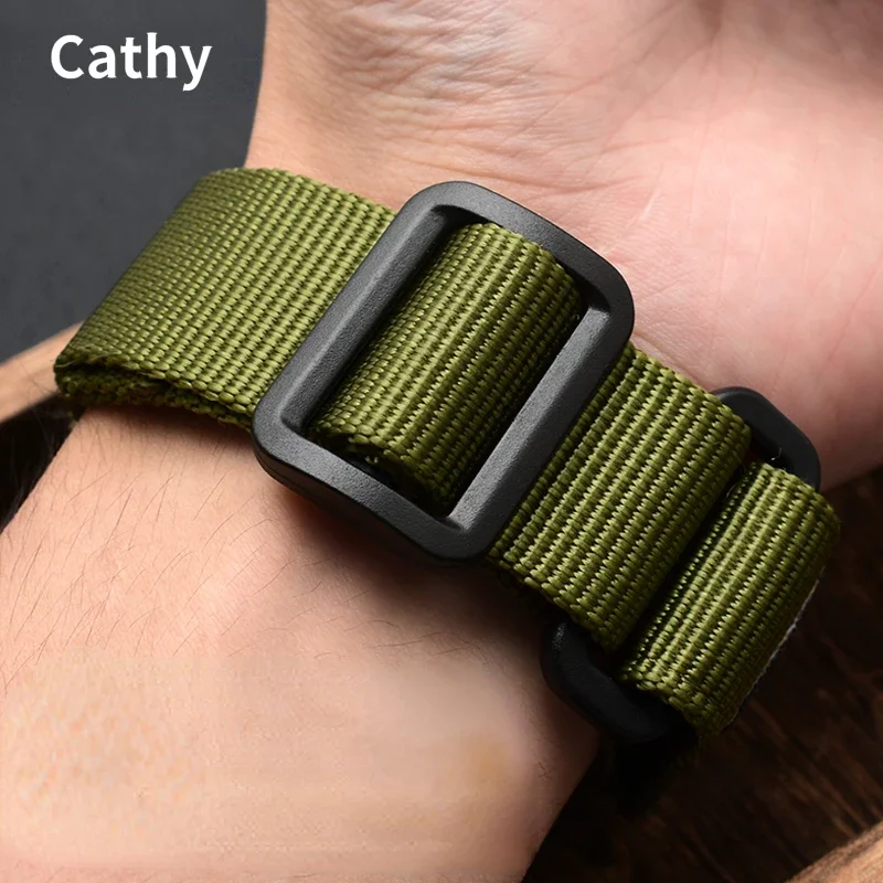 Nylon Watch Strap for Seiko Panerai Bibo Waterproof Sweat-Proof Hook and Loop Fastener Watchband Accessories 22 24mm Wristband