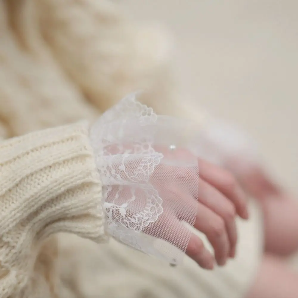 New Mesh Pearl Fake Cuff Detachable White Black False Sleeve Cuffs Clothing Accessory Photography Props