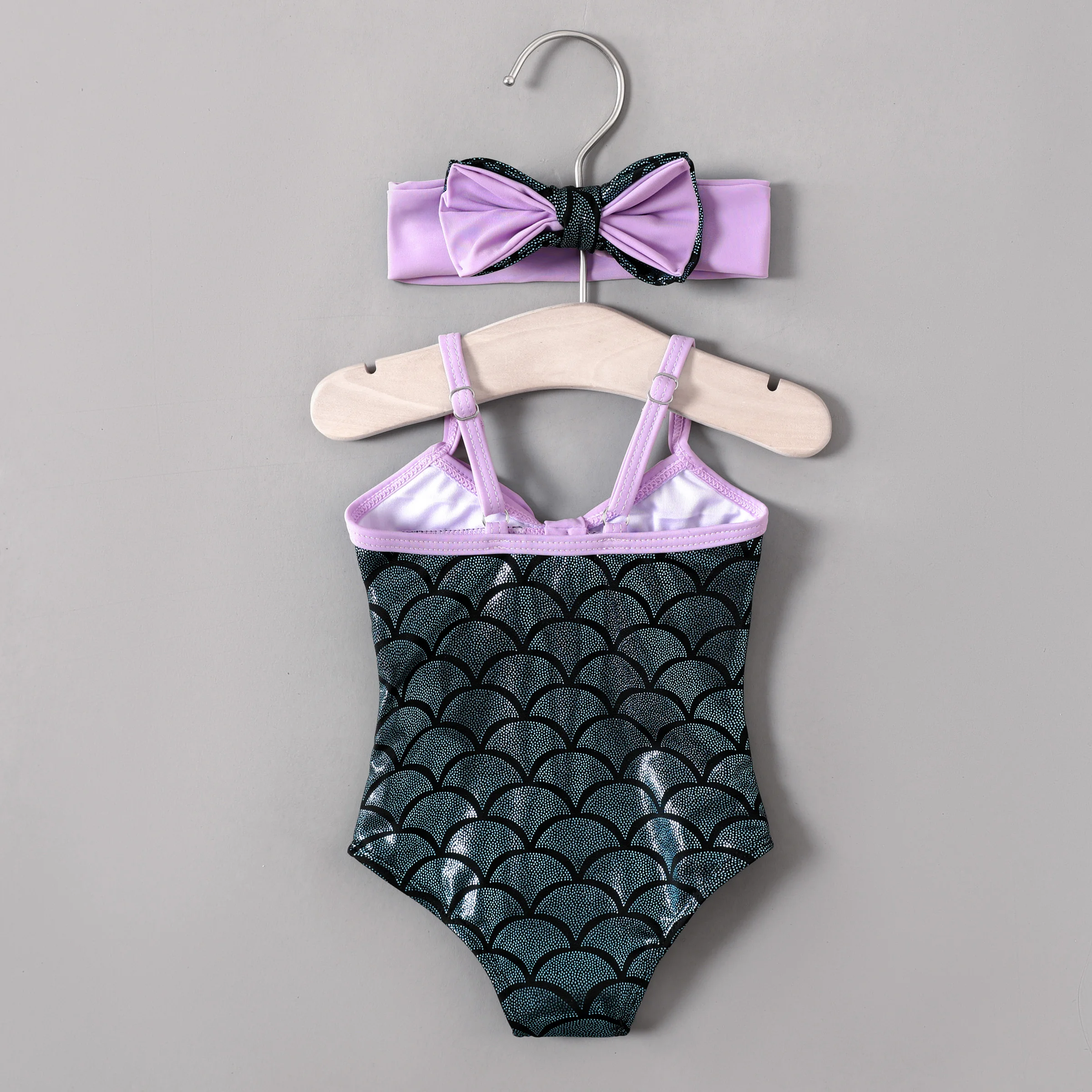 PatPat Marine Sweet Girls' 2pcs Swimsuit with Hanging Strap, Polyester Spandex