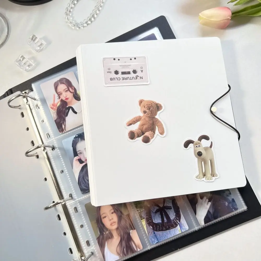 

A5 Photocard Collecting Candy Color with Baffle Plate Photocard Binder Kawaii Four-box Grid Binder Photo Cards